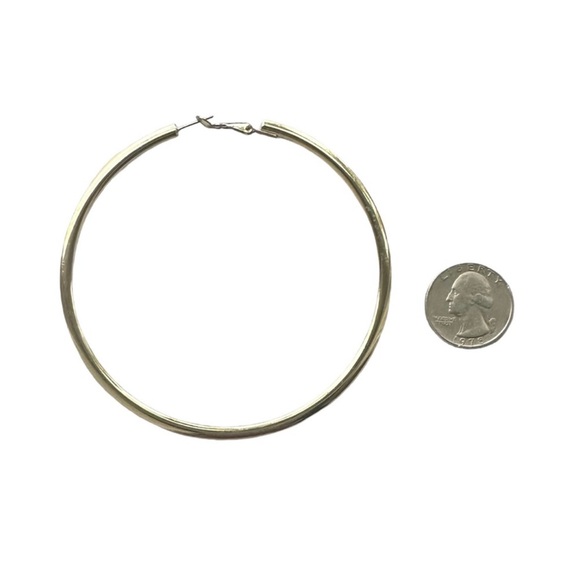 BeBe Gold Large Hoop Earrings - Picture 7 of 7